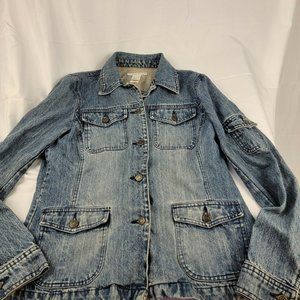 LIZ CLAIBORNE CRAZY HORSE Jacket Women's Size S Blue Jean Denim Long Sleeve